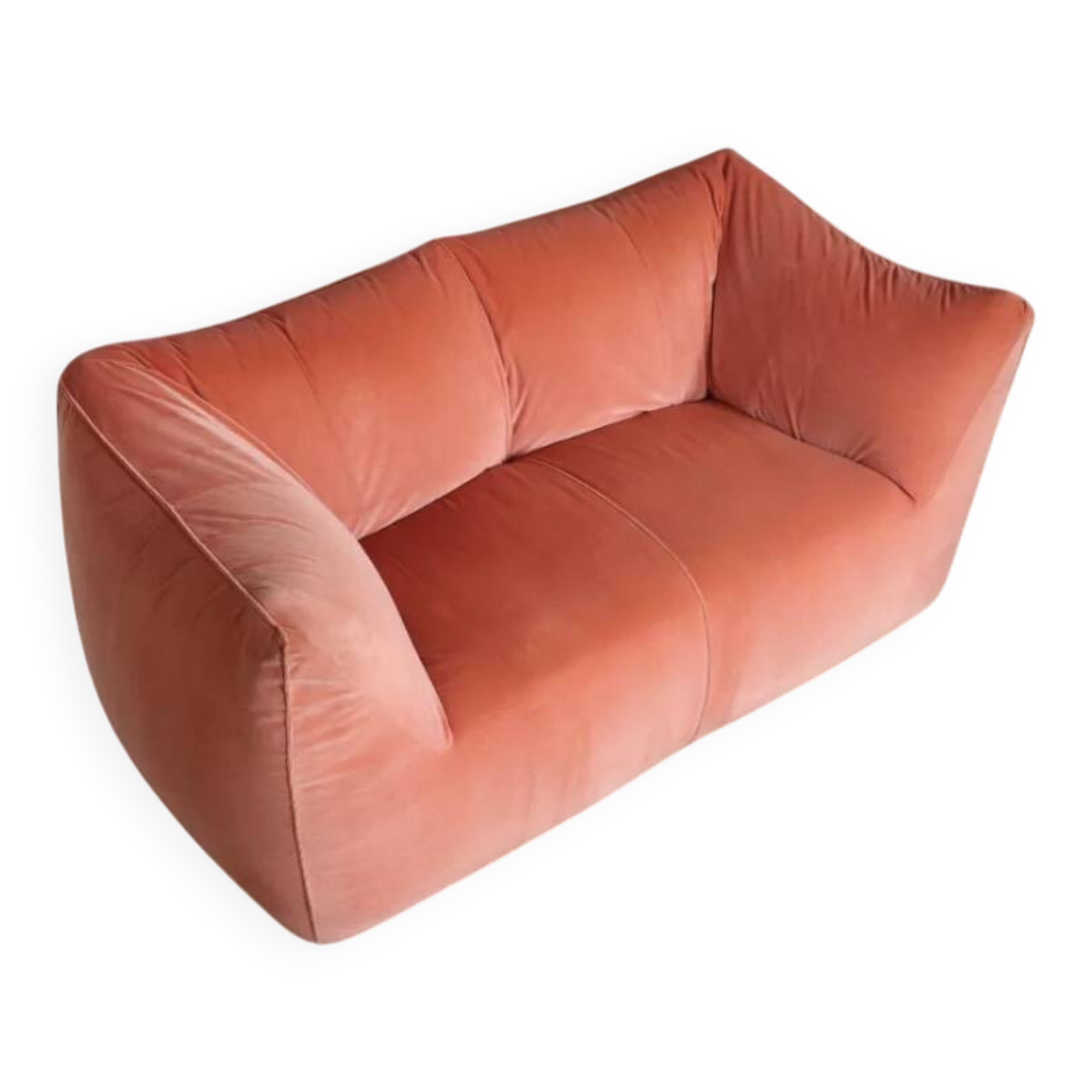 Canapé Le Bambole in coral velvet by Mario Bellini for B&B Italia,