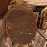 Miroir ovale feuille d’or Louis XVI 52x90cm
