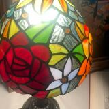 Tiffany style lamp vintage colourful flowers