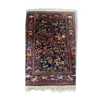 Tapis shareza chasse persanne milieu XXeme 125x200cm