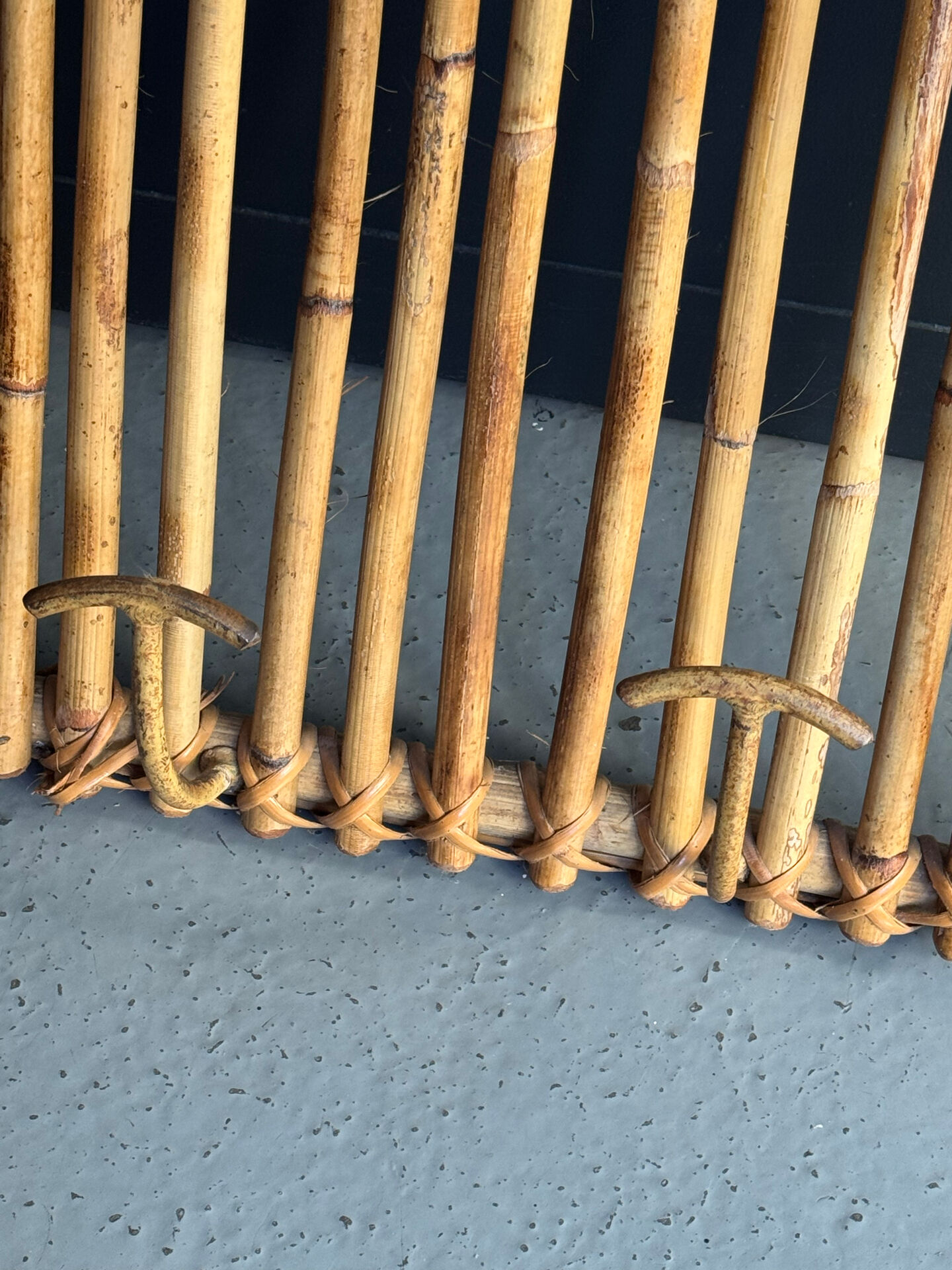 Wall-mounted bamboo coat rack