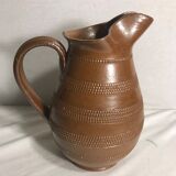 Ancien pichet céramique émaillée marron années 50