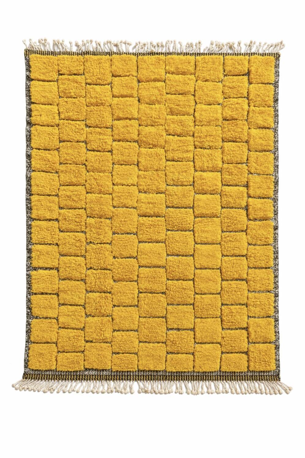 Moroccan wool Berber rug yellow rug