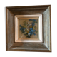Peinture florale sur verre signée Decbel, années 50