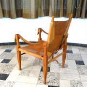 Safari chair in leather by Wilhelm Kienzle for Wohnbedarf, Switzerland 1950
