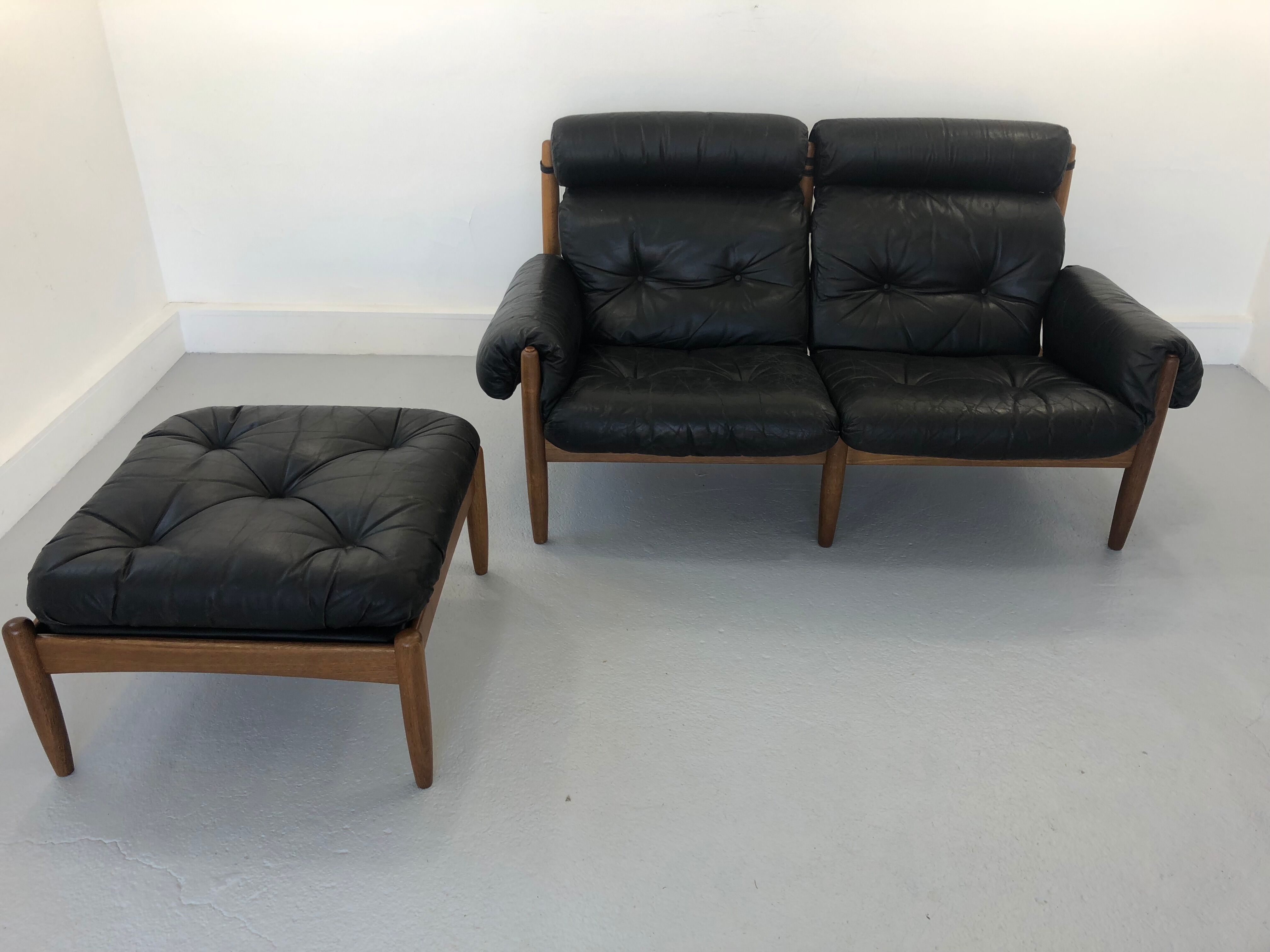 Sofa and Pouffe by E. Merthen, Ire Møbler, Sweden, 1960s