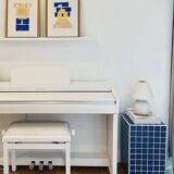 BLUE ceramic side table - Carré Coco