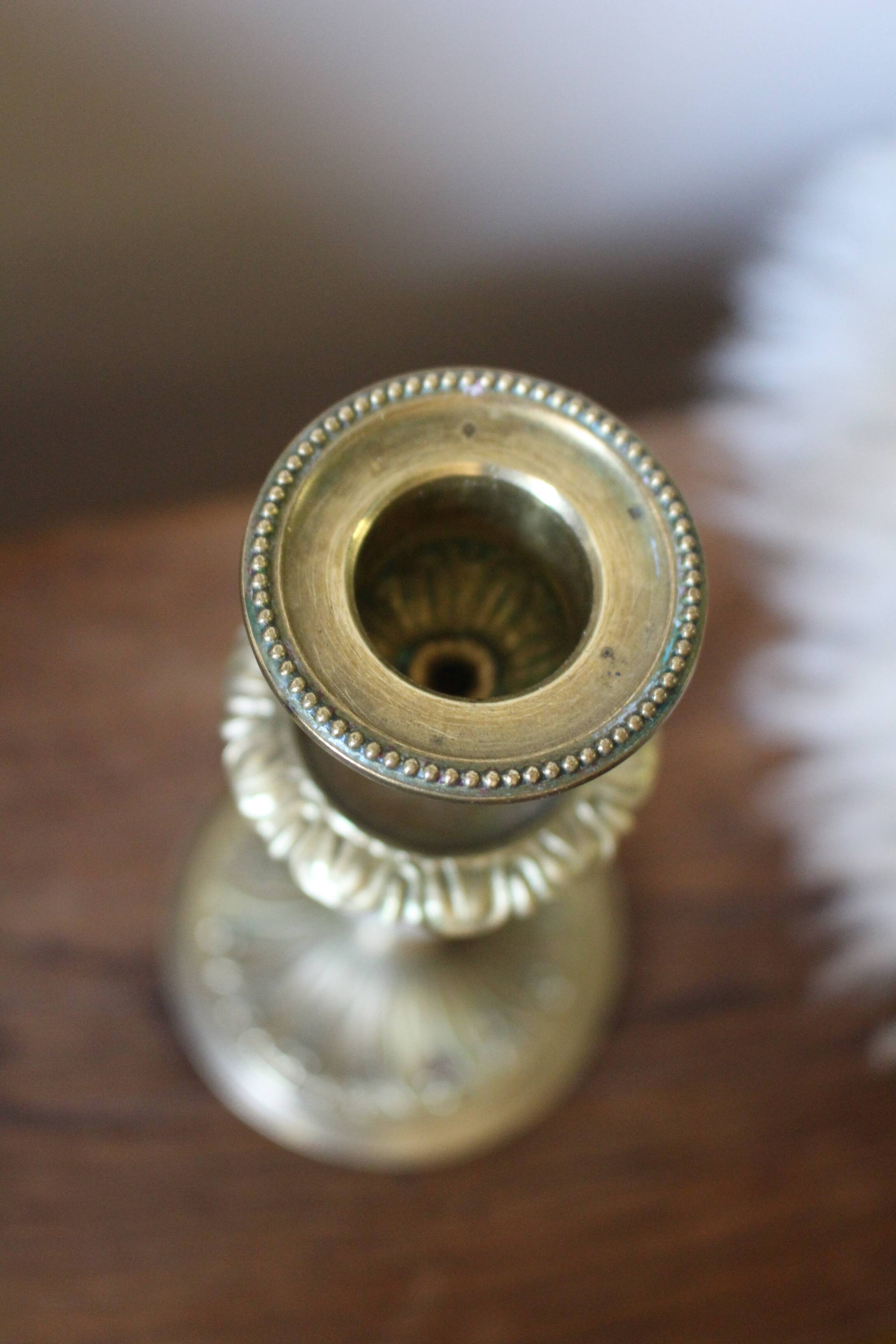 Brass alabaster torch candle holder