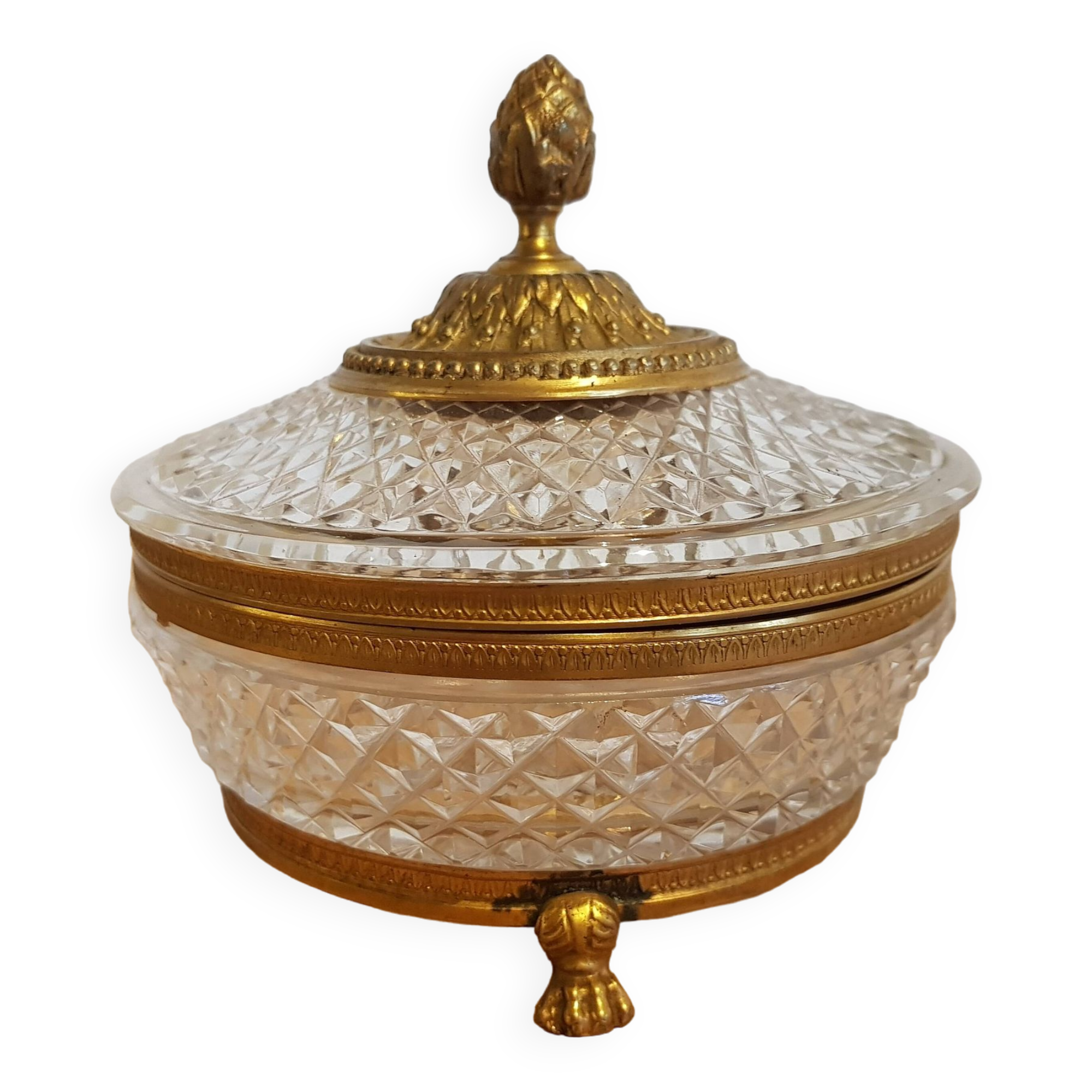 Candy box in crystal and gilded bronze