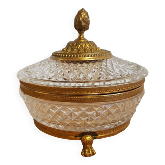 Bonbonnière en cristal et bronze doré
