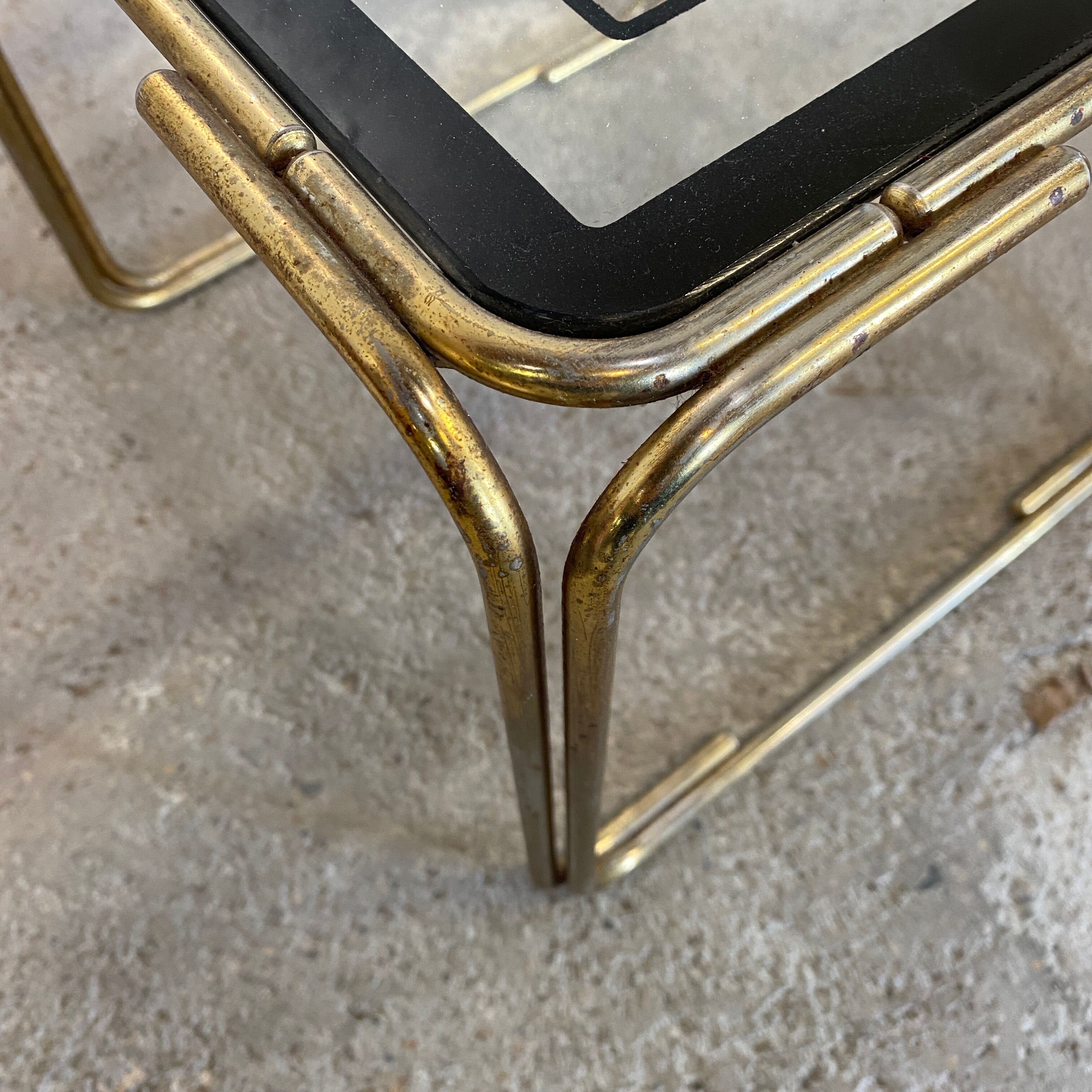 Gold metal sofa tip, 1970