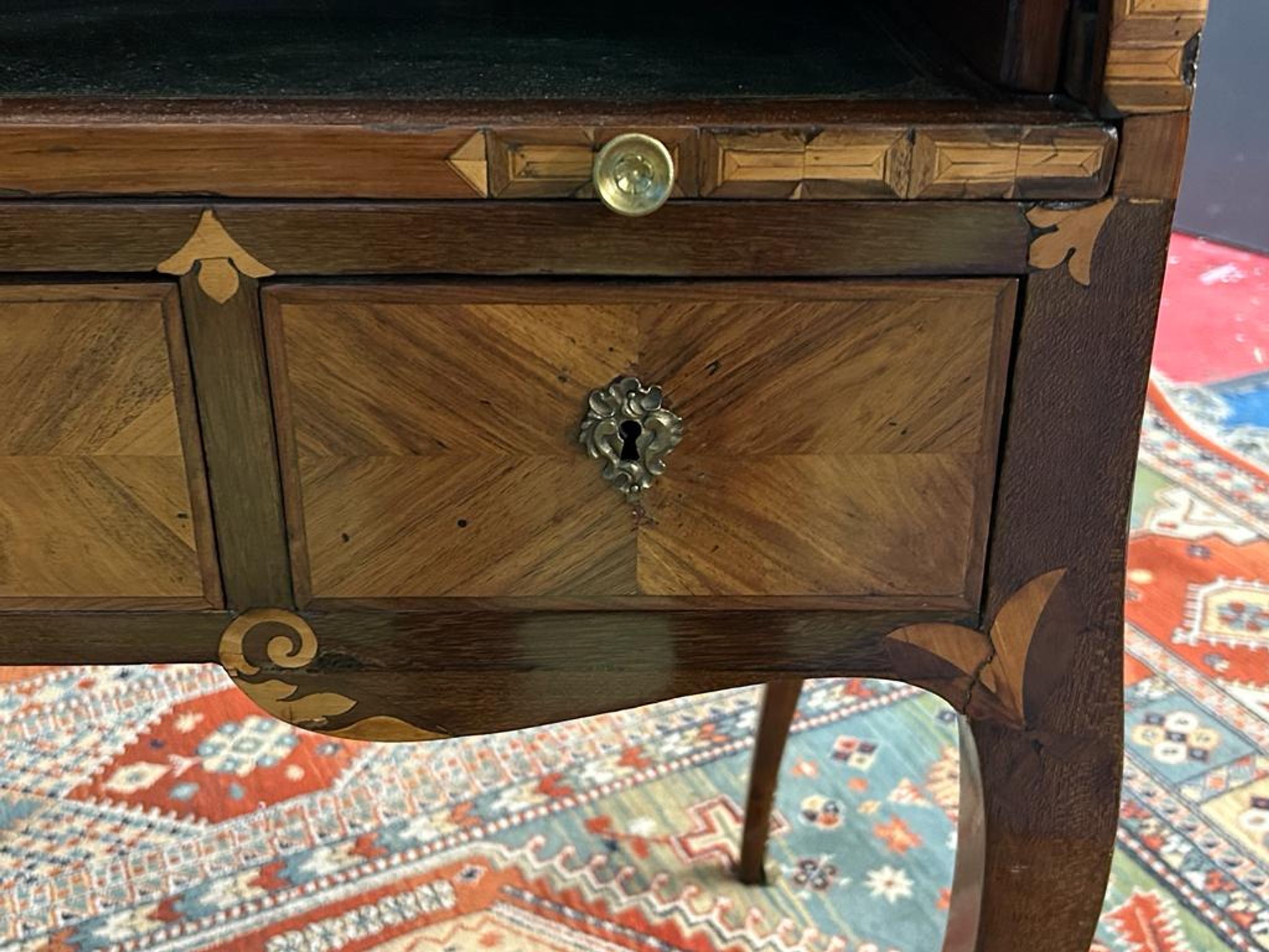 Desk cylinder marquetry louis xv period eighteenth