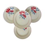 4 vintage dinner plates from the HBCM factory
