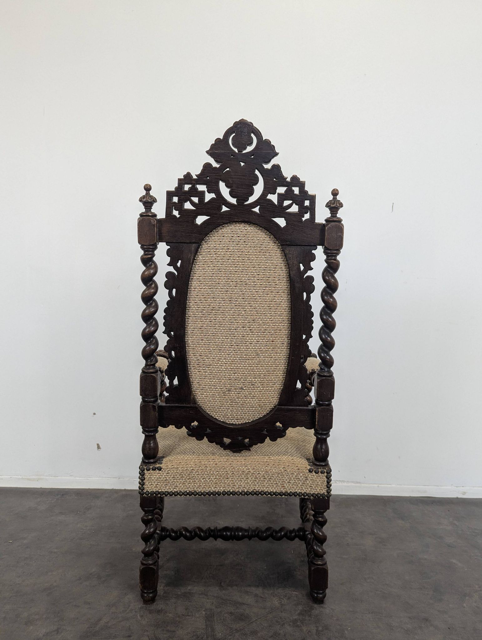 Louis XIII style oak armchair