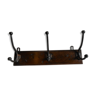 Patere porte manteaux chapeaux fonte bois art deco