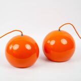 Paire de lampes à suspension vintage danoises Topan de Verner Panton