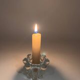 Glass candle holder duo
