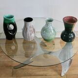 Set of 4 Accolay vases, signed ceramics, France, 1960s