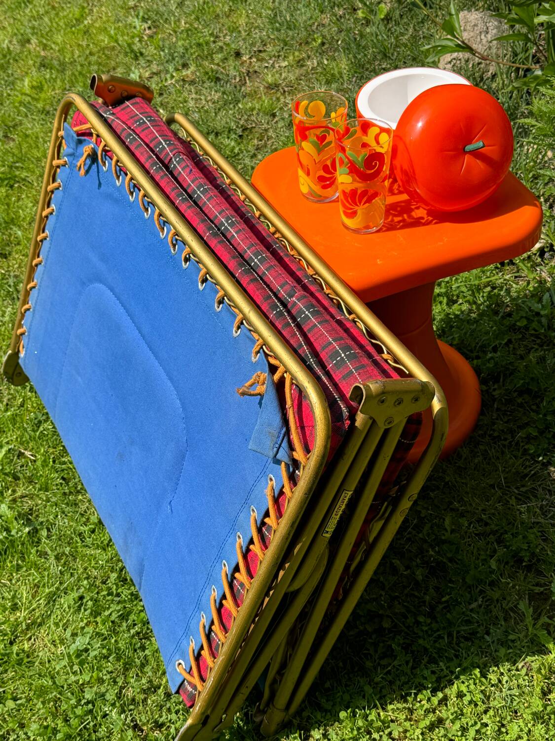 Vintage Lafuma folding sun lounger