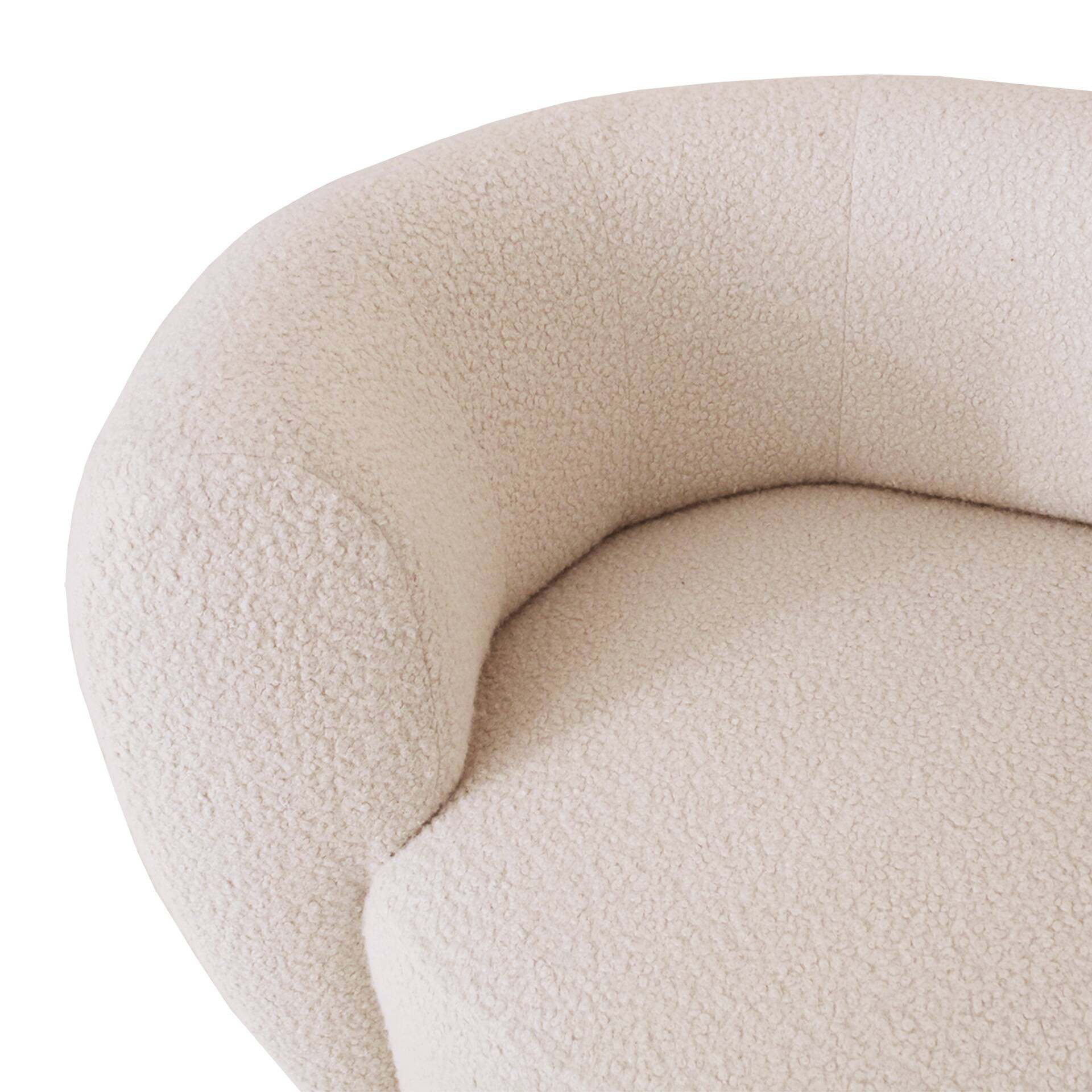 Late 20th Century, Wool and Solid Wood Curved Sofa, Italy