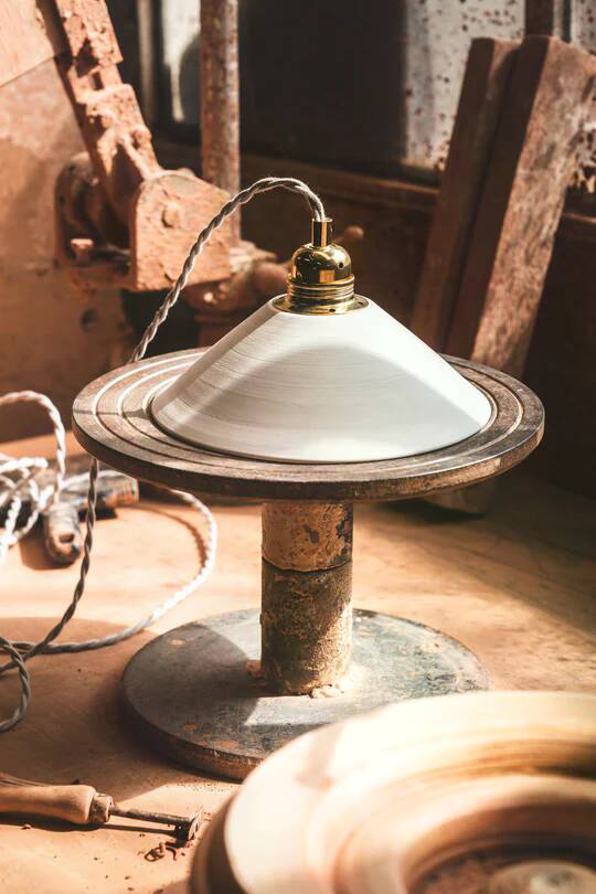 Lisette pendant light in white terracotta