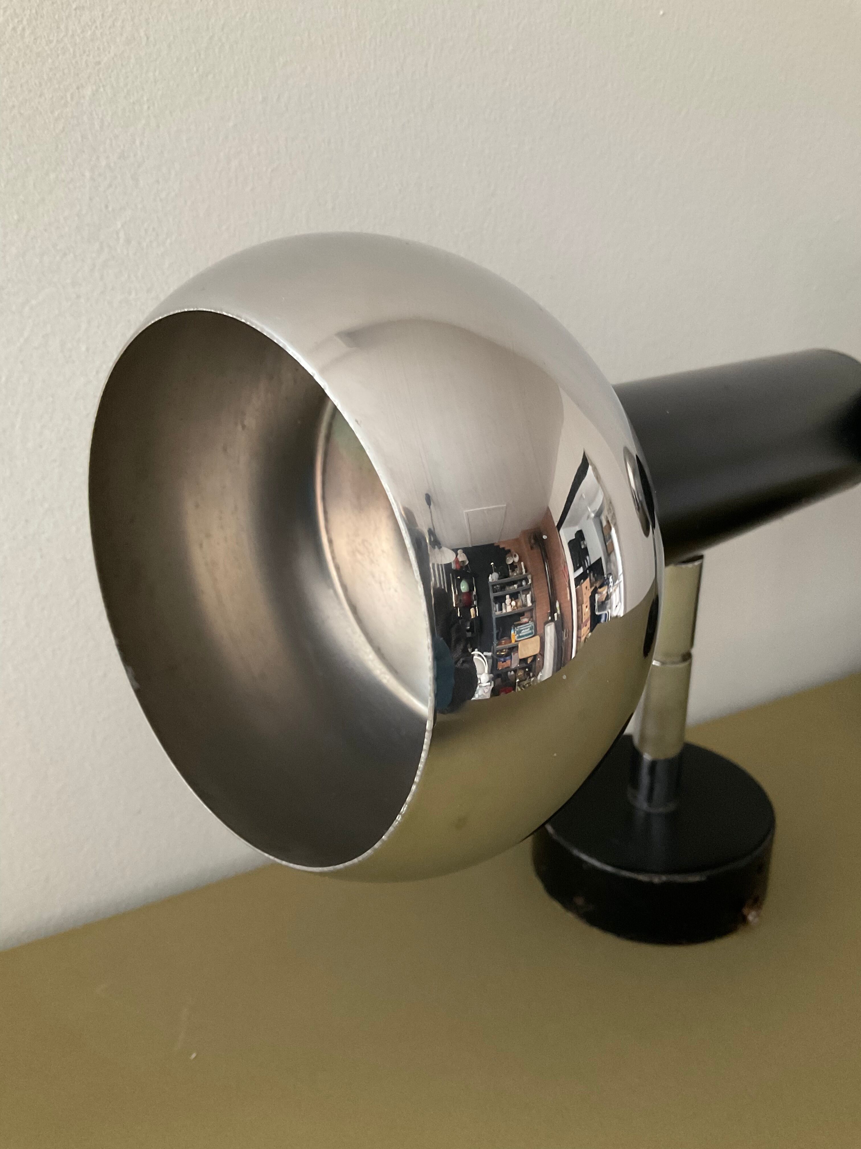 Pair of vintage wall lamps 60s-70s in chrome metal