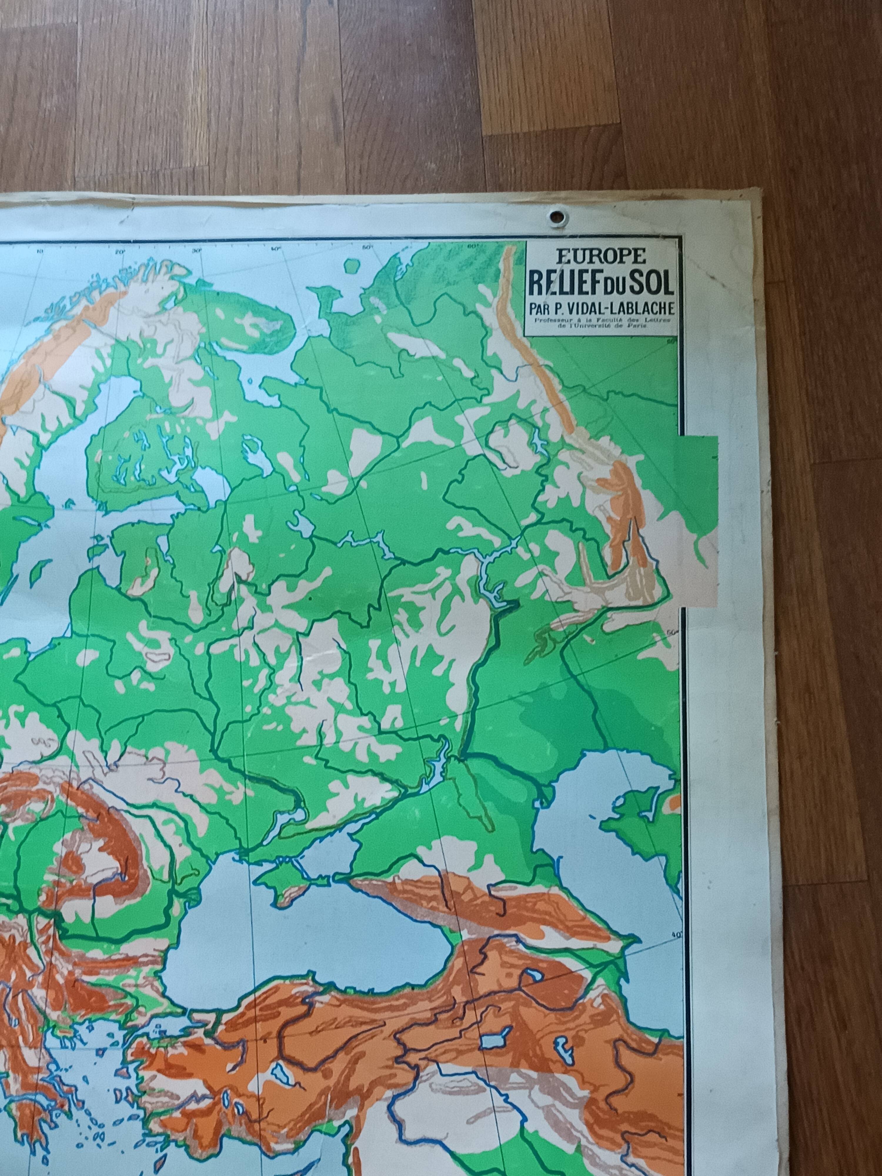 old school map 1950 Paul Vidal Labache n°12