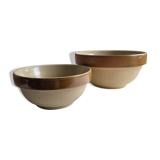 Set of 2 small and medium stoneware bowls