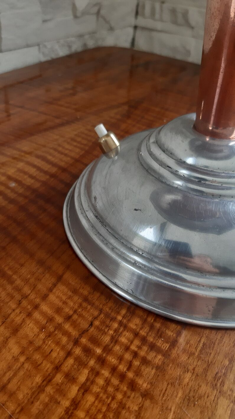 Copper and aluminum mushroom lamp