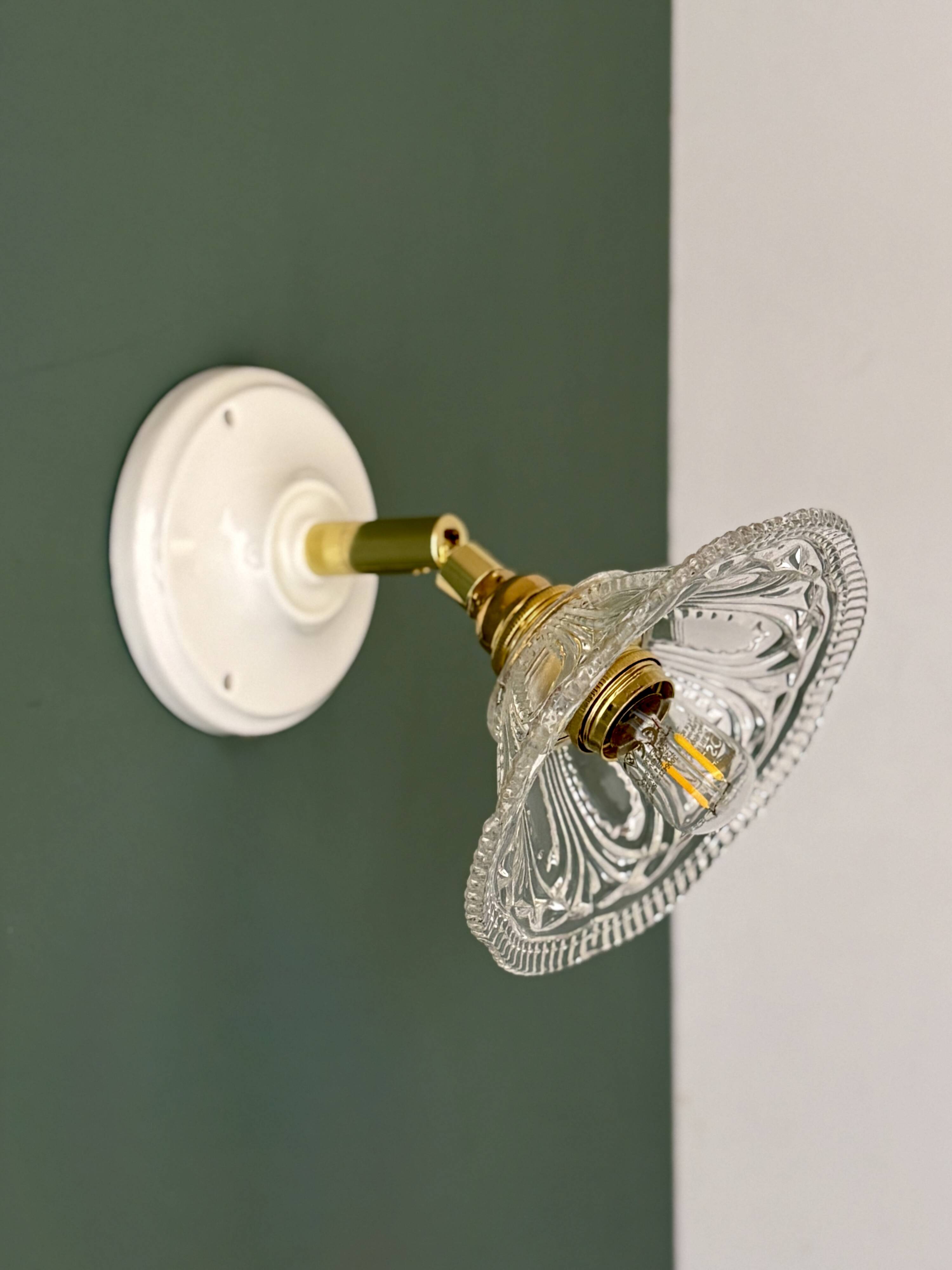 Vintage glass cut lampshade - tableware collection