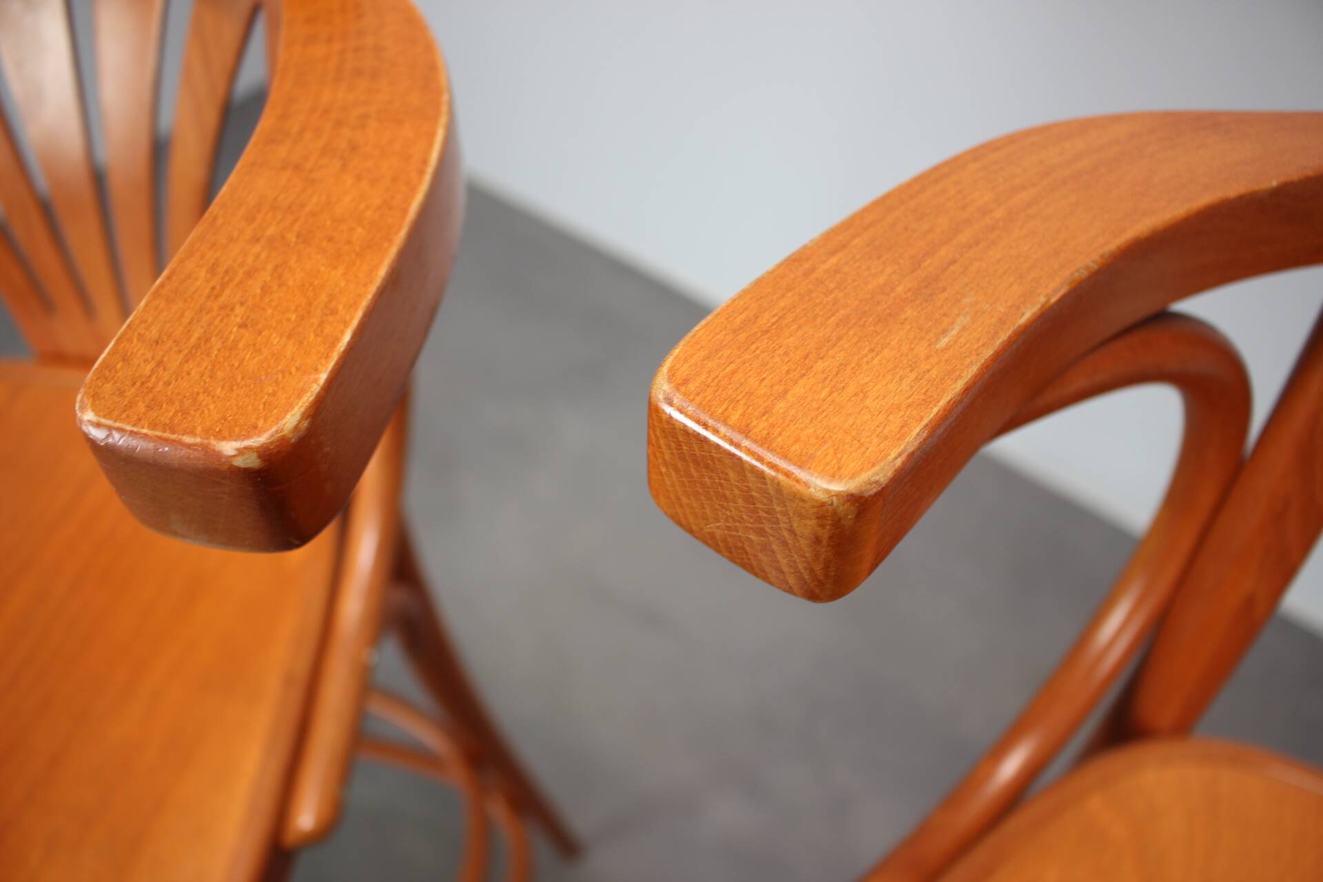 Set of 3 TON bentwood bar stools, Czech Republic, circa 1990.