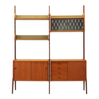 Teak system bookcase, Norwegian design, 1960s, production: Blindheim Mobelf