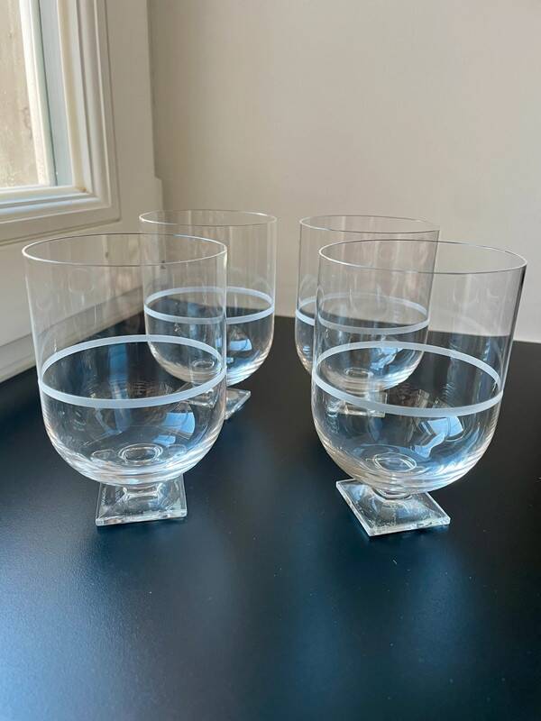 4 Verres Vera Wang Wedgwood collection ''Bande'' - 11 cm