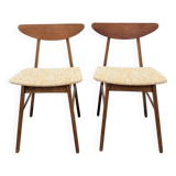 Set of two yellow reupholstered chairs