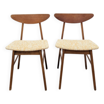 Set of two yellow reupholstered chairs