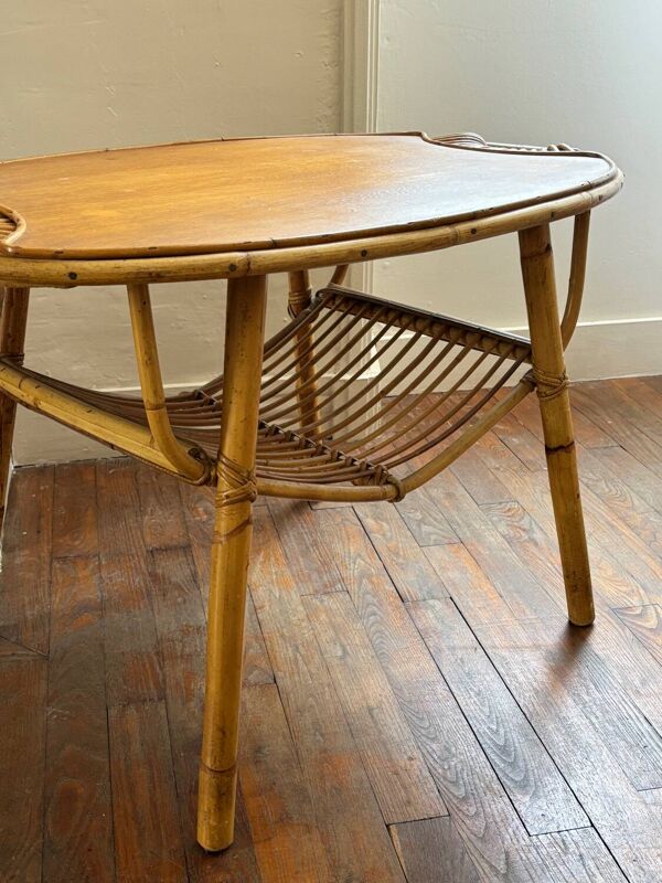 Table basse en rotin