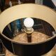 Leather and brass table lamp
