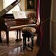 Napoleon III piano stool in blackened wood – Leopard seat