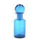 Blue bubbled glass carafe from Portieux, 1970s