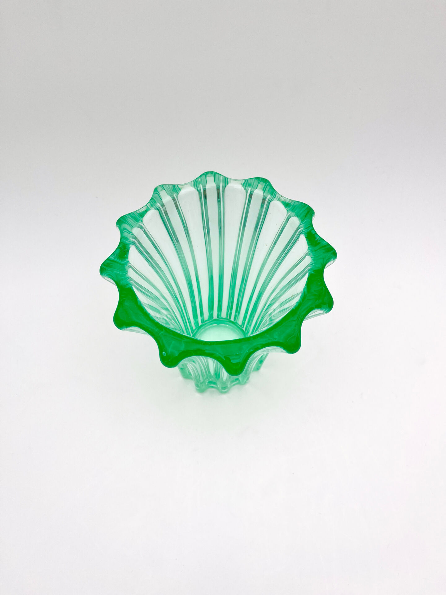 Art Deco Vase Pierre d'Avesn Moulded-Pressed Glass Emerald Green