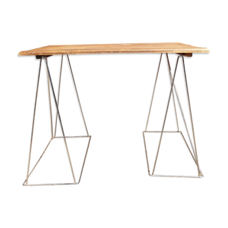 Console bois et métal vintage années 70