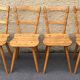 Set of 4 Vintage Beech Chairs Bistro Country Feet Compass