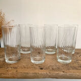 6 vintage twisted glasses