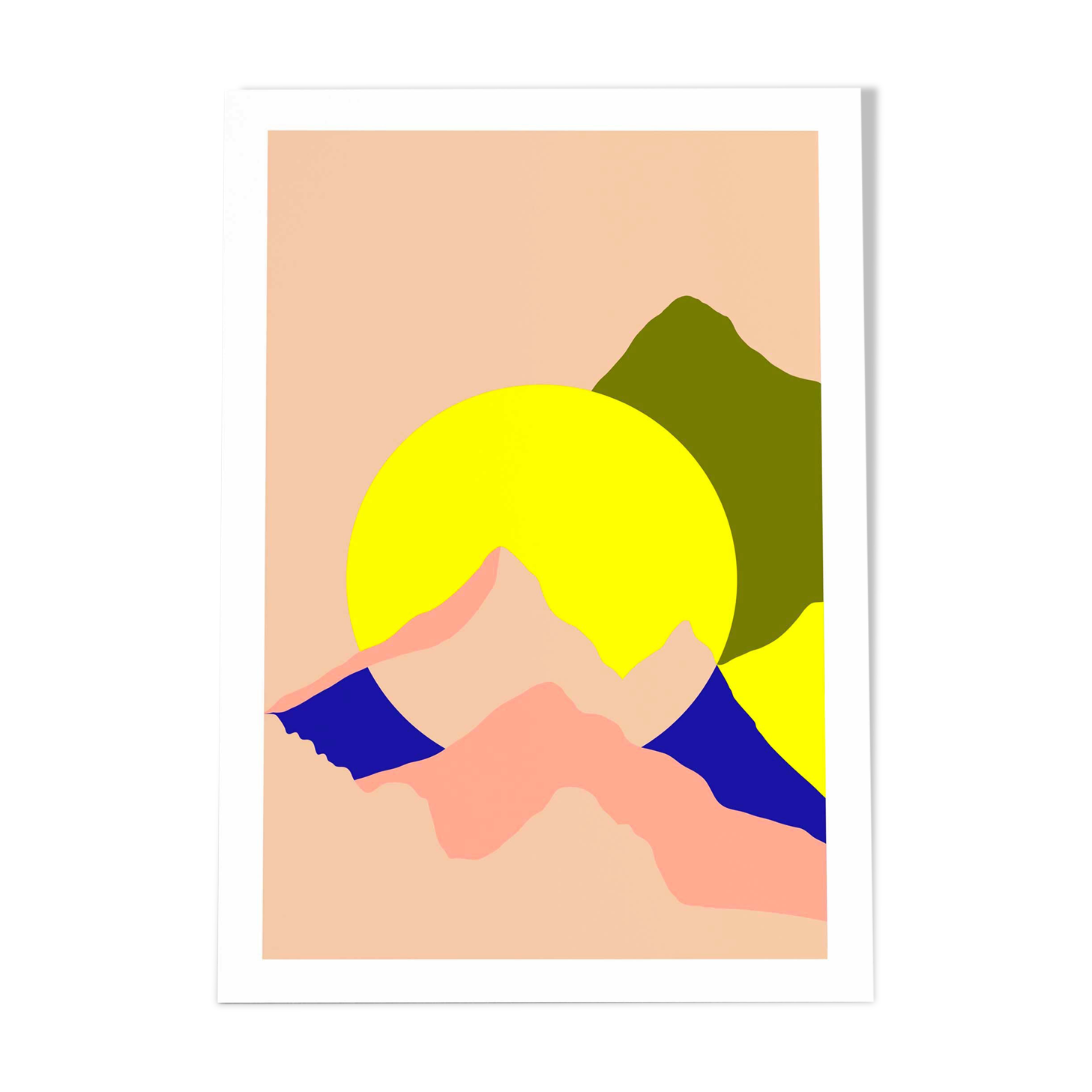 Rond soleil montagne - limited edition art print (a3)