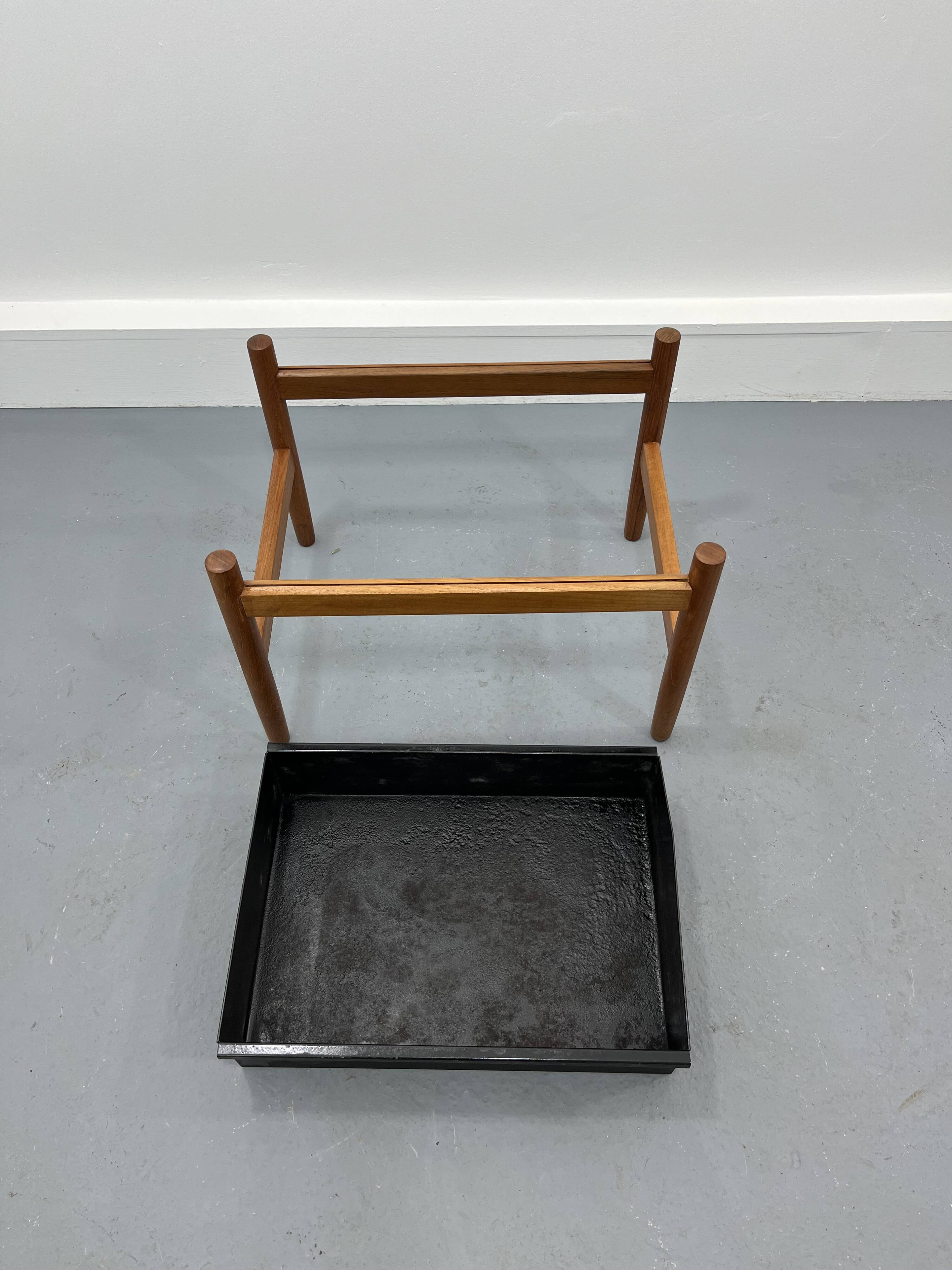 Vintage danishs modern modern teak, brass planter/ flower box/pot plant stand 1960s