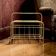 Vintage gold metal magazine rack – minimalist design – 1970s