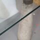Glass table with cement legs