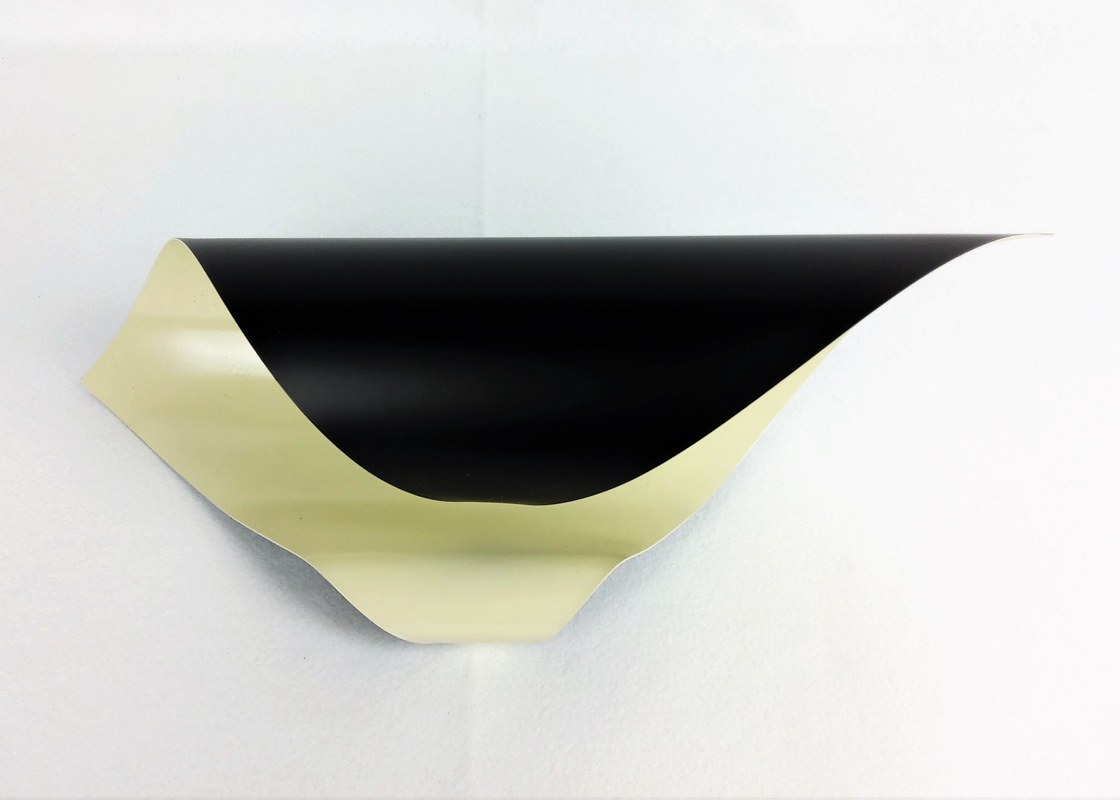 Black coiled metal spiral sconce 1960