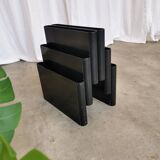 Giotto Stoppino for Kartell Black ABS Plastic Magazine Rack - 1970s Italy