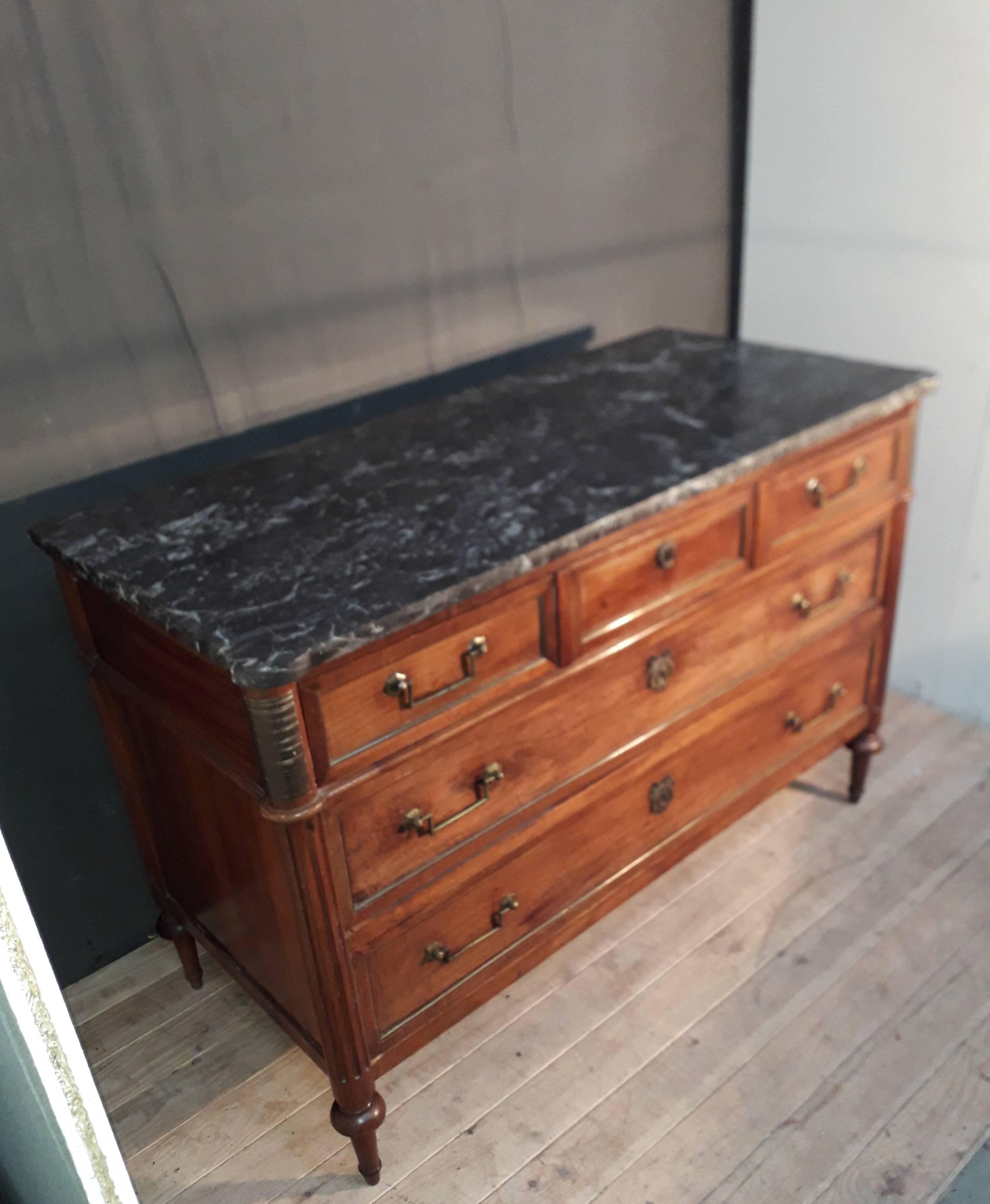 Louis XVI-style mahogany chest of drawers 19th sawcle